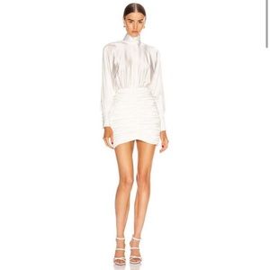 Retrofete Barbara Satin Silk Pleated Keyhole Dress